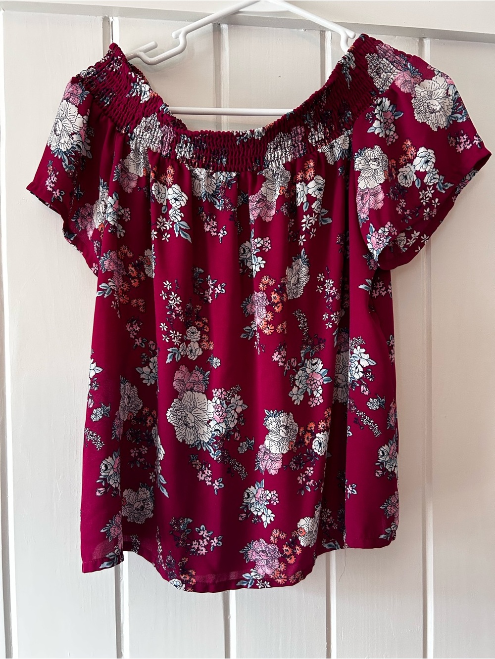 Pink Rose | Floral Off-Shoulder Top